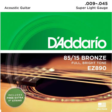 Encordadura Daddario Ez890-e Para Guitarra Acustica 85-15 Bronze